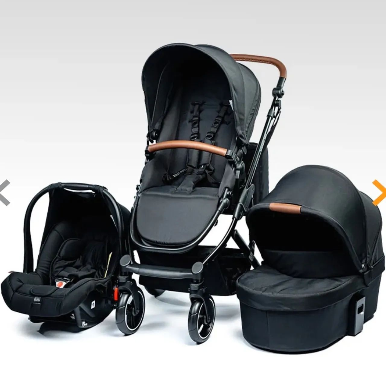 Carrinho COMO 4 com bebê conforto e moisés - ABC Design