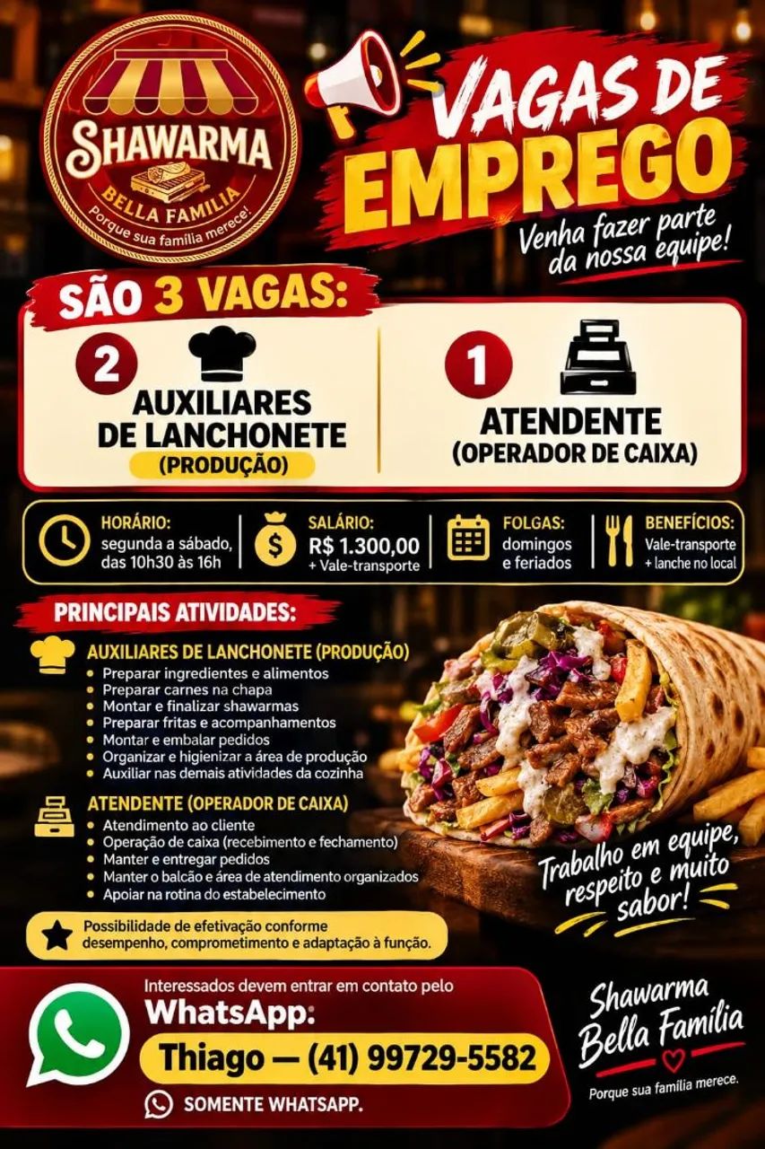 3 vagas de emprego