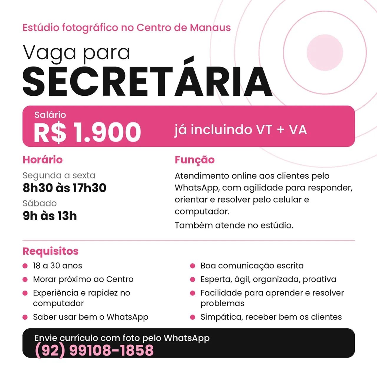 Secretaria de Studio Fotográfico