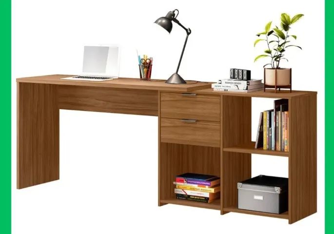 Mesa Escritório em L e Reta - Foto 4