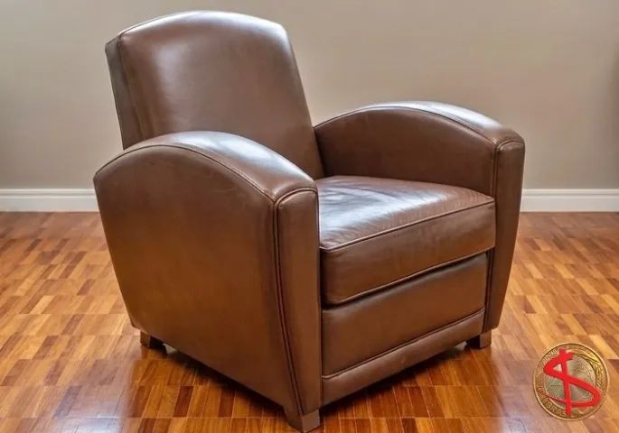 Poltrona  de couro lounge design clássico - Retirada a combinar