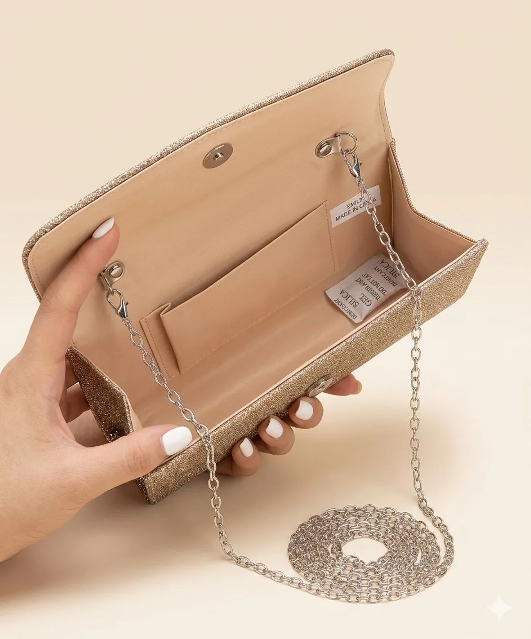 Bolsa Clutch Dourada - Foto 2