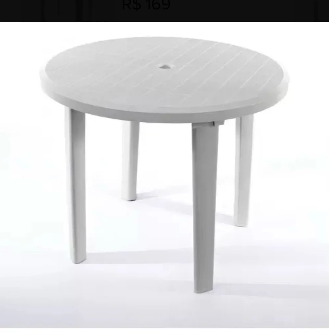 Mesa de plástico redonda branca 