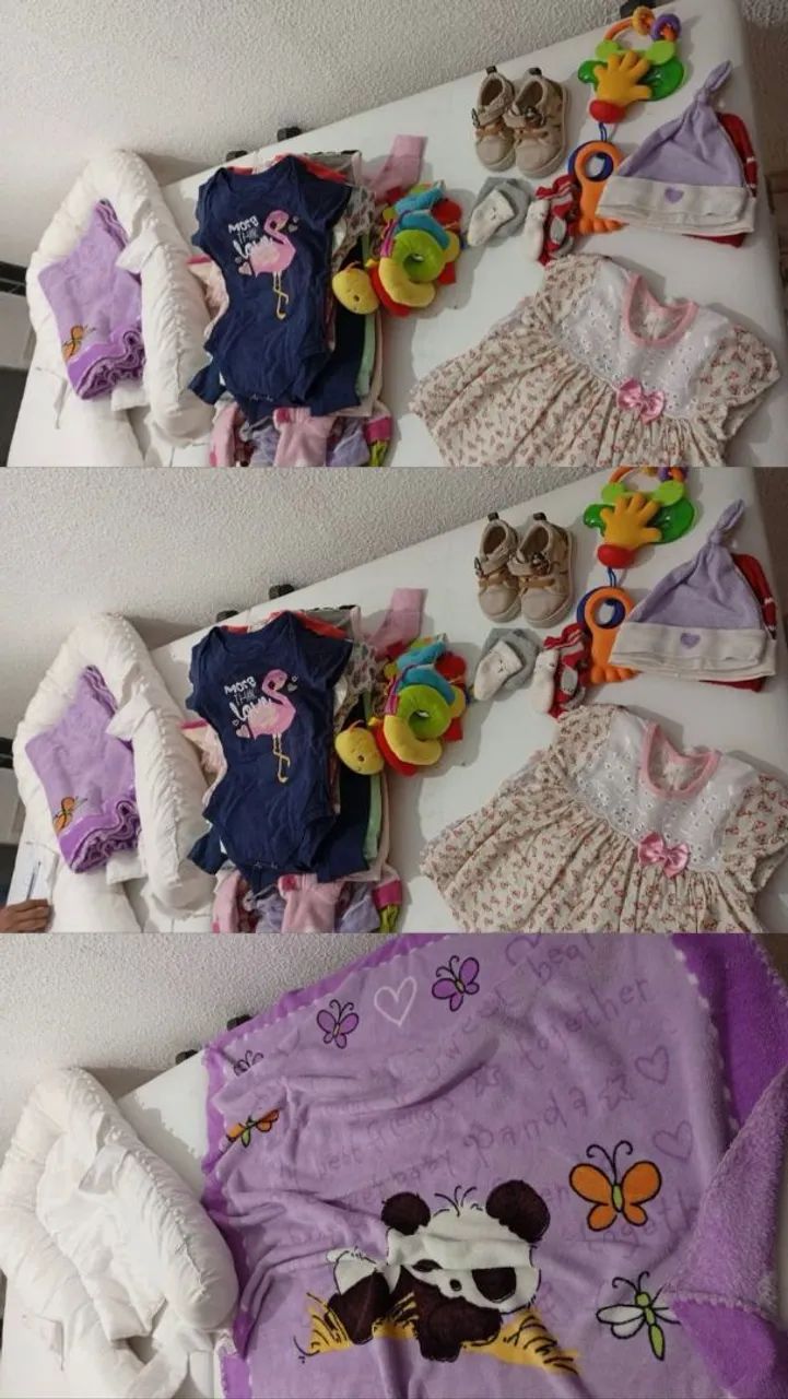 Roupas de bebê feminina com redutor de berço  - Foto 2