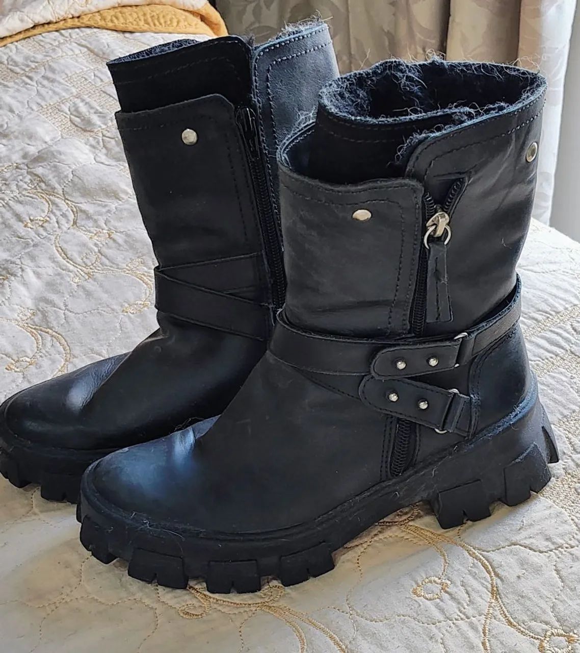 Bota de couro legítimo Steven madden 