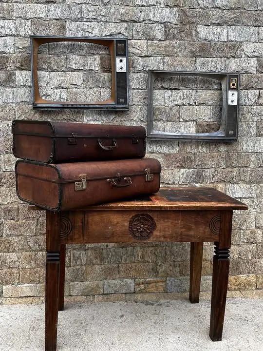 Malas antigas de couro funcional&decorativa  - Foto 4