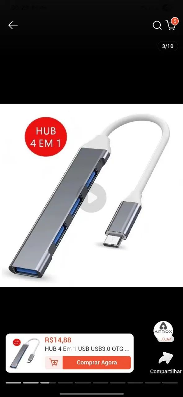Hum usb 4 entradas