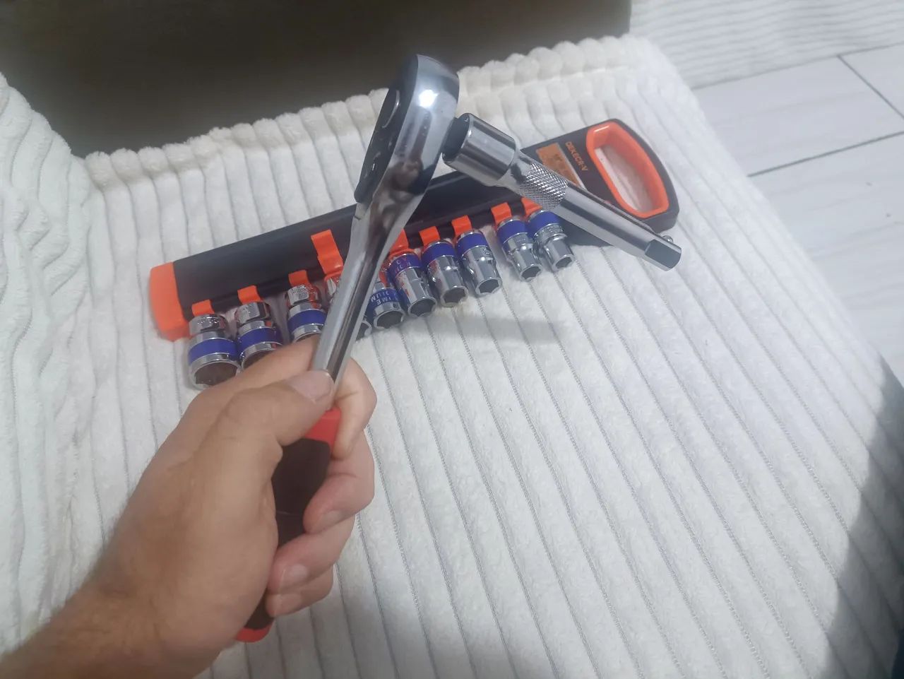 R$79.99 kit chave de pitos chave catraca do 10 até 22mm chave pitos universal ferramenta  - Foto 5