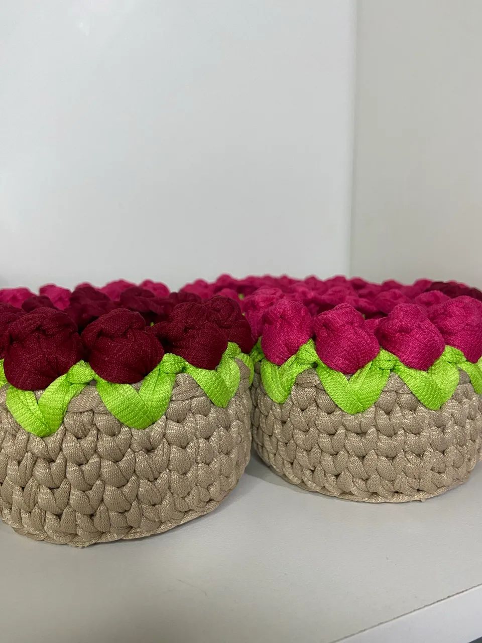 Cachepot florido de crochê  - Foto 3