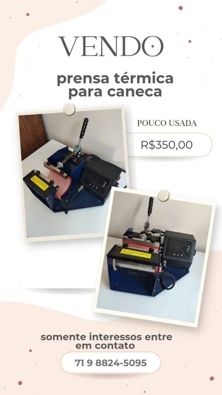 Prensa térmica para caneca 