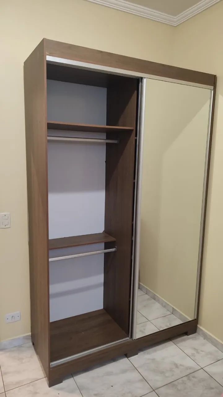 Guarda-Roupa 2 Portas de Correr com Espelho - Foto 4