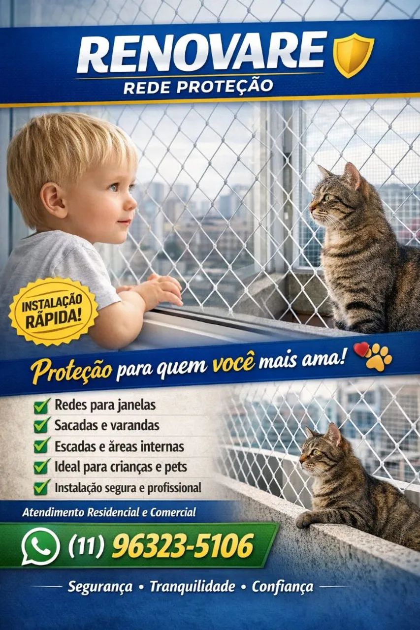 Instalação de rede de proteção e varal com manivela - Foto 2