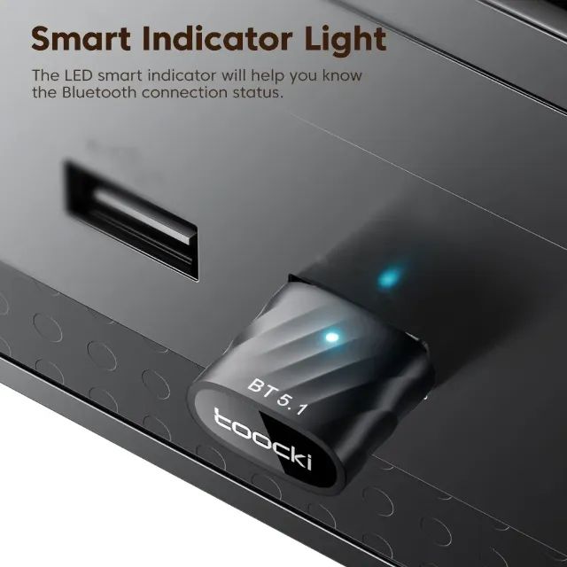 Adaptador Bluetooth 5.1 USB Toocki Original para PC e Notebook - Foto 3
