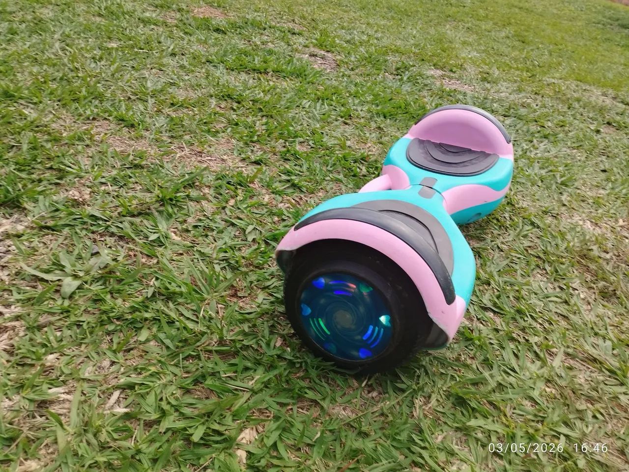 Hoverboard rosa chiclete e azul, em perfeito estado - Foto 2