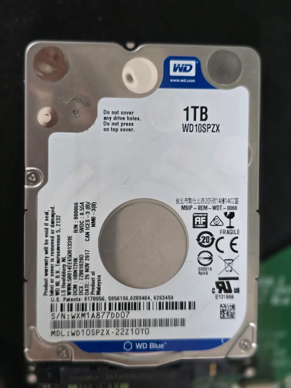 HD WD 1TB de notebook(serve para pc)
