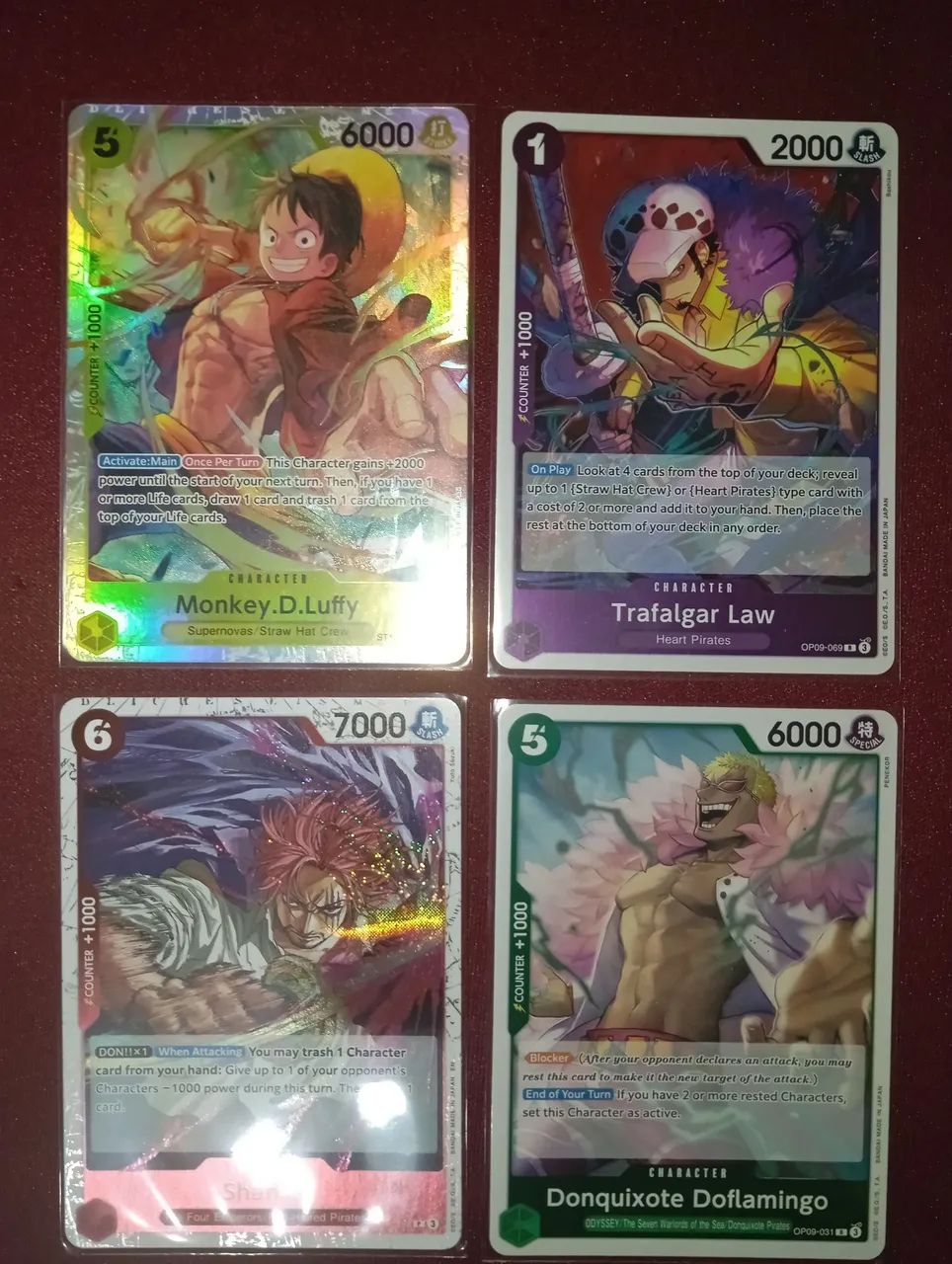 Cartas One Piece Originais Luffy Gear 5 Ace Law Sabo Zoro Usopp Shanks Doflamingo NM - Foto 3