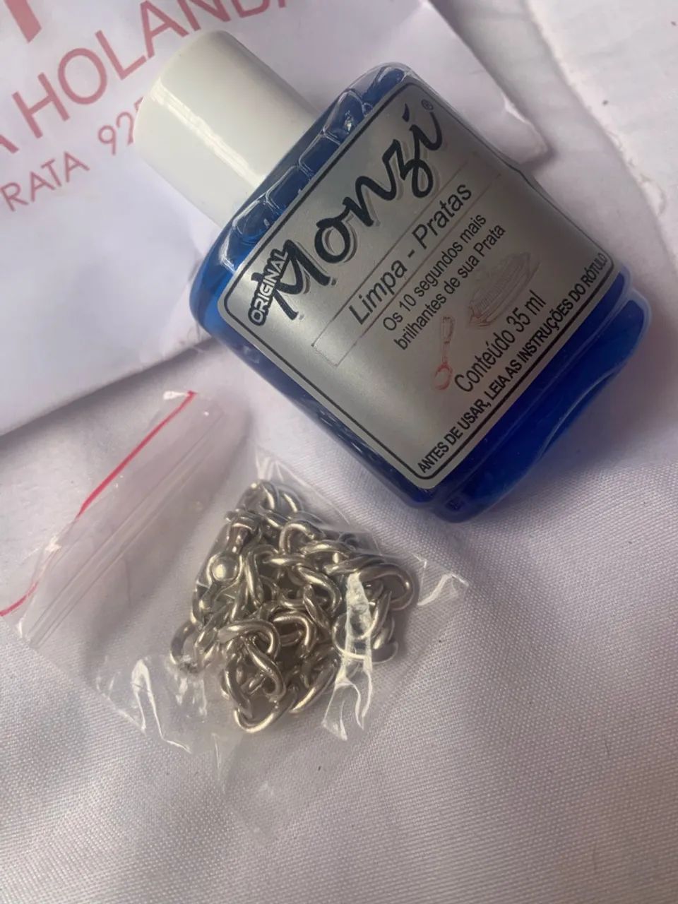 Pulseira Prata estilo Elo com limpador  - Foto 3
