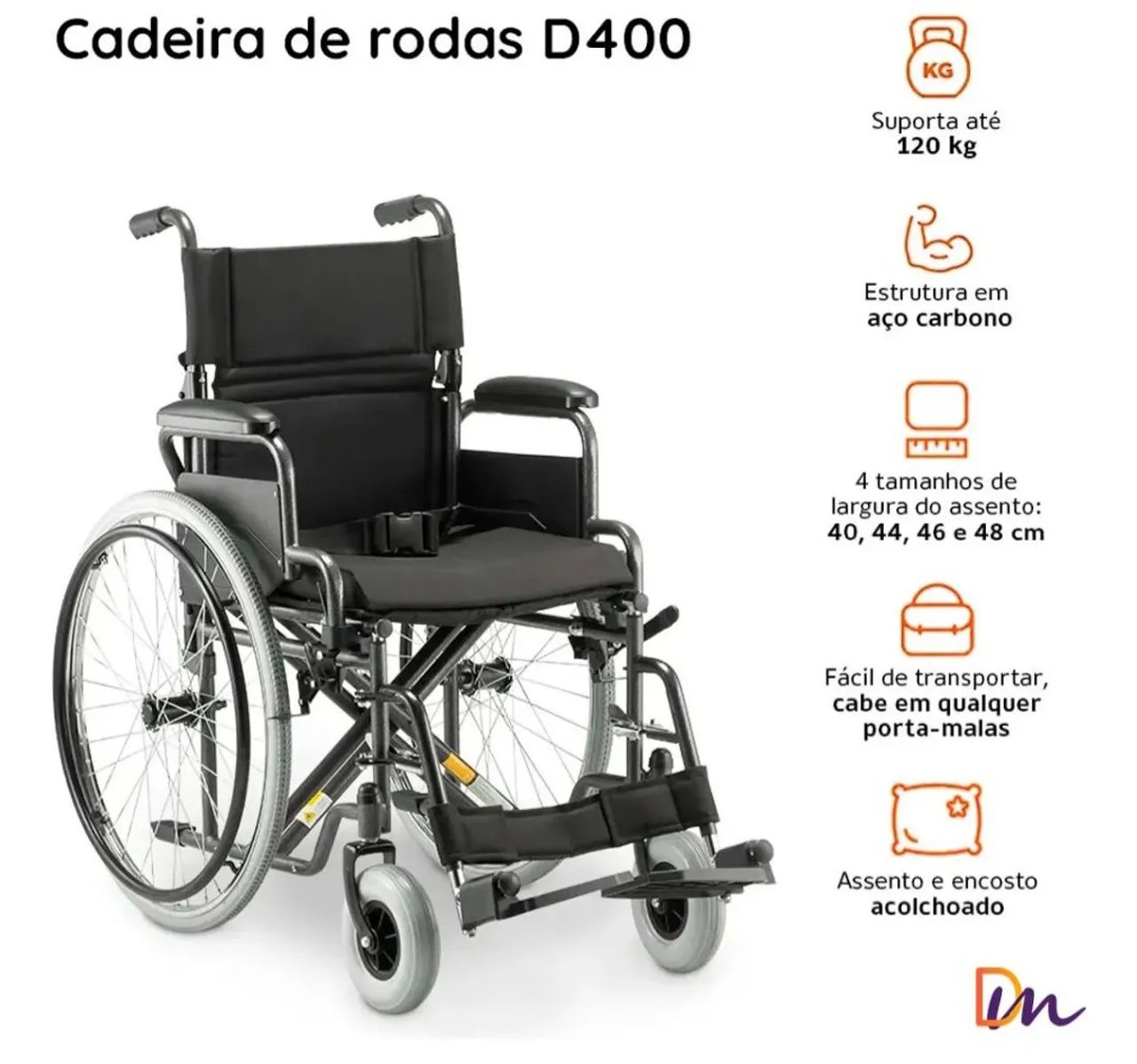 Cadeira de rodas Dellamed seminova - Foto 2