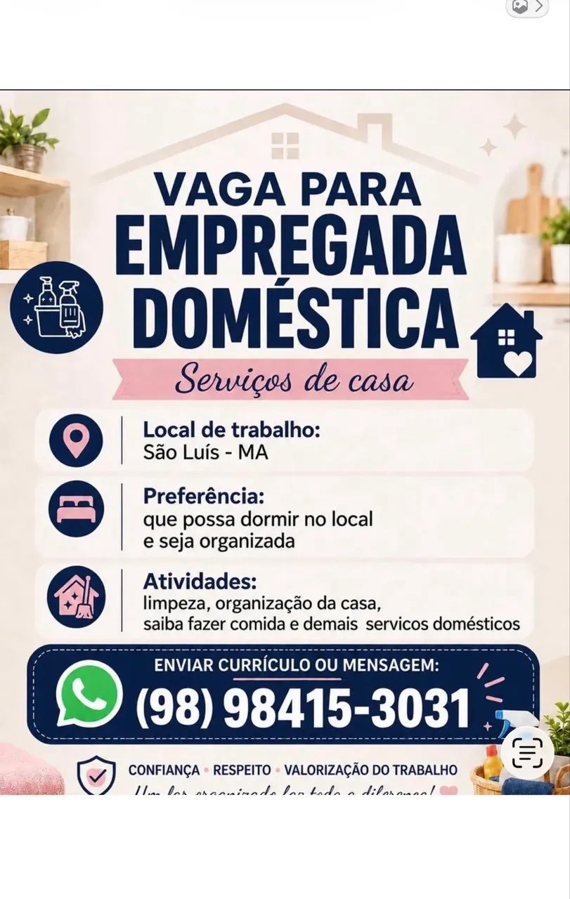 Vaga para Doméstica 