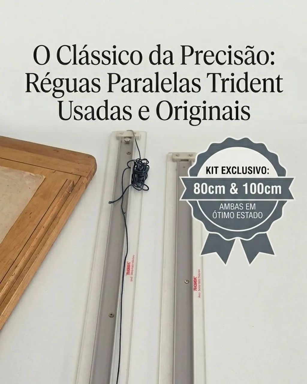 Régua paralela Trident 80 e 100 cm