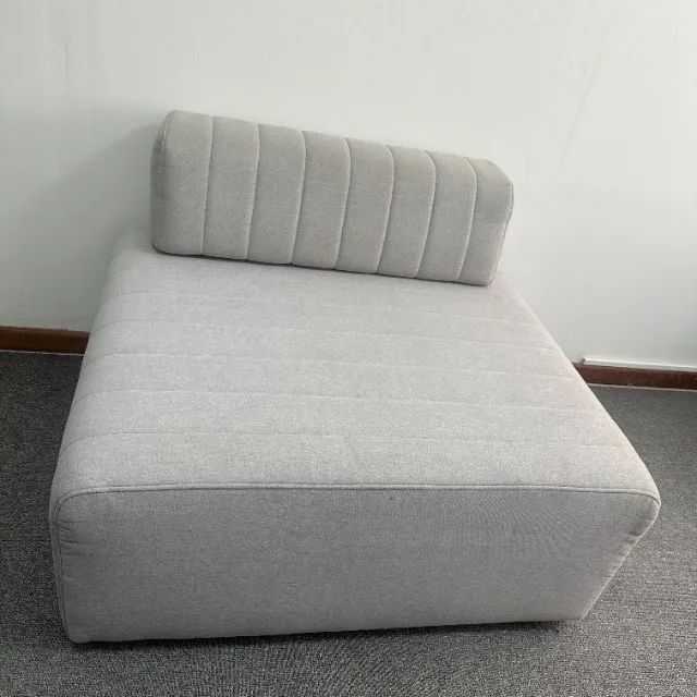 Módulo de Sofá Shazan Design 90x100 com Encosto Solto - Tecido em Linho Cinza Claro - Foto 3