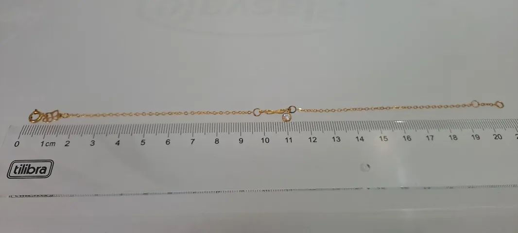 Pulseira Rommanel original infinito com zircônia - ouro 18K