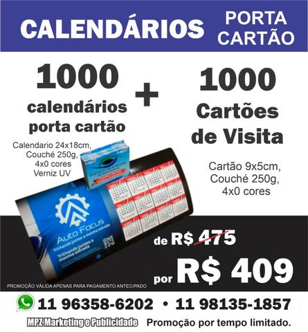 Calendários porta cartão+cartões de visita
