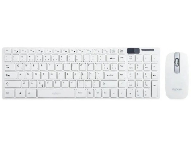 Kit Teclado E Mouse Sem Fio Exbom Modelo: S1000 Branco