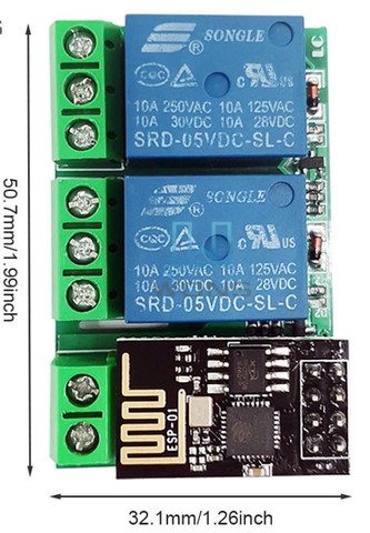Esp8266 ESP-01/01s dc 5v duplo relé Módulo wifi  Automação COD-AM471  - Foto 3