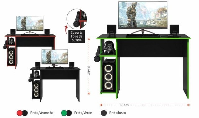 Mesa Gamer - Montagem Gratis - Foto 4
