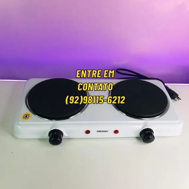 Fogareiro Eletrico 2 Bocas Por Indução 5 Temperaturas-Entregas 9h as 22h - Foto 2