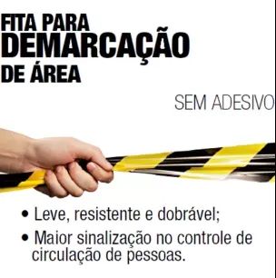 FITA DEMARCAÇAO PRETO/AMARELO 48MMX30MTS - PLASTCOR