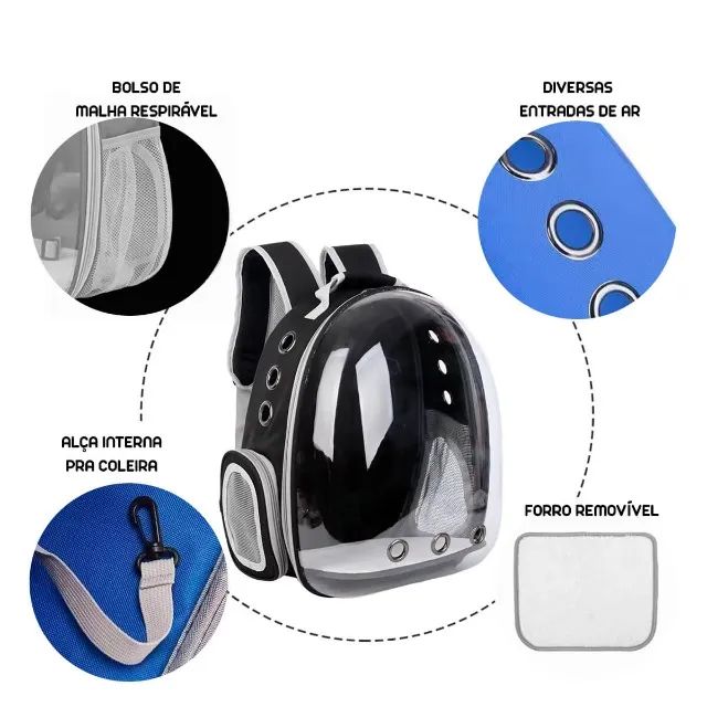 Mochila Transporte Pet Resistente Respiravel 8kg [Novo entregue pela OLX] - Foto 4