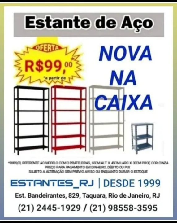 Estante para escritorio ou casa A partir R$99,00* Produto Novo na Caixa