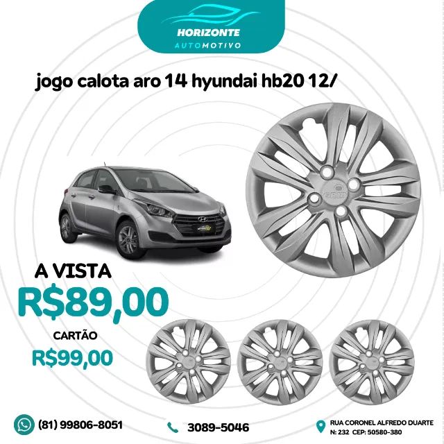 jogo calota aro 14 hyundai hb20 12/