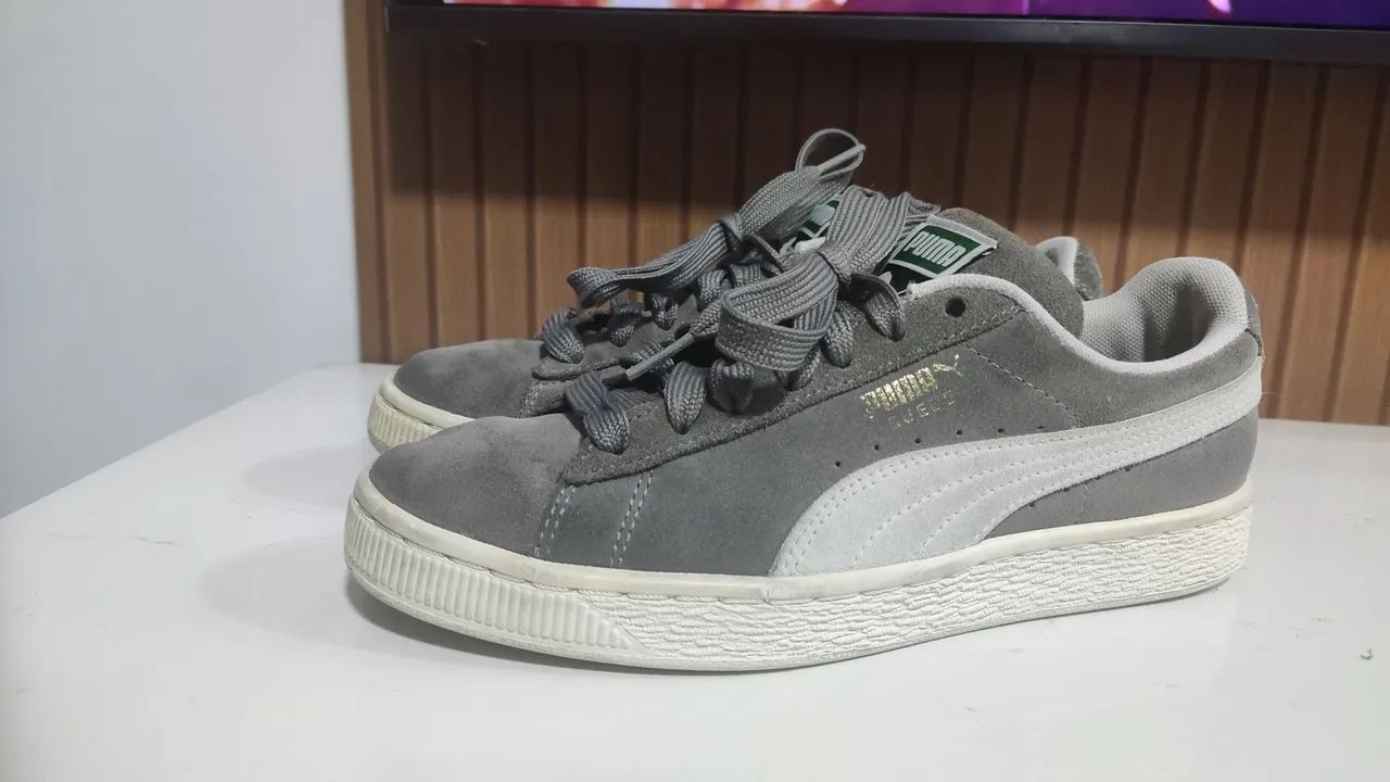 TENIS PUMA SUEDE CINZA CLASSIC USADO N34 ORIGINAL Calcados Jardim Aclimacao Santo Andre 1353852960 OLX