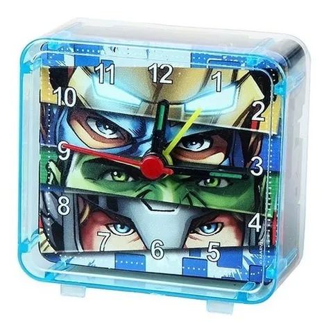 Relogio De Mesa Despertador De Acrilico Vingadores Avengers Quadrado - Foto 3