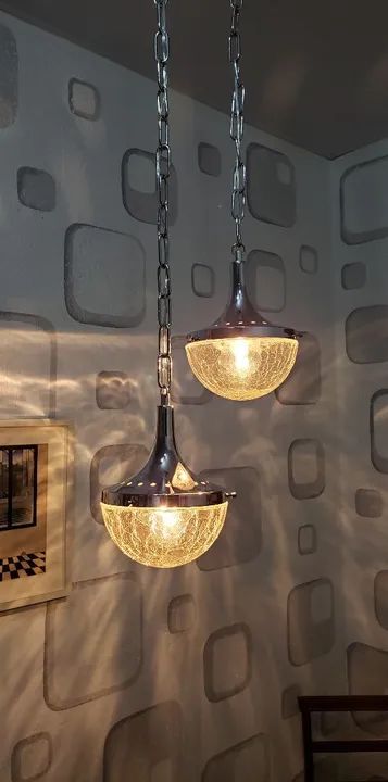 Lustre pendente duplo antigo anos 70 - Foto 3
