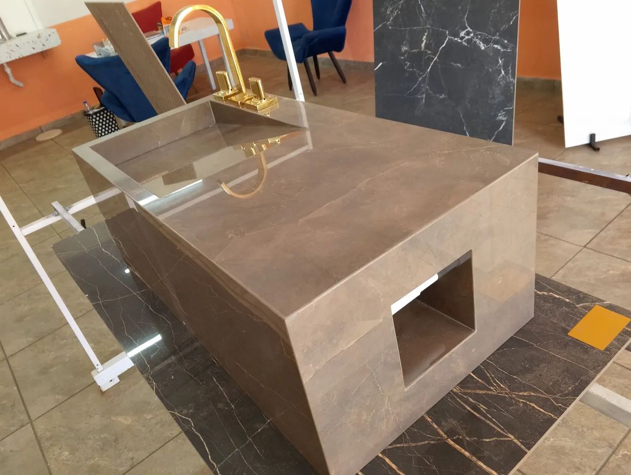 Pia de porcelanato para banheiro  - Foto 6