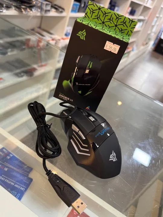 Mouse Gamer Anubis V4 - Preto e Verde - Foto 3