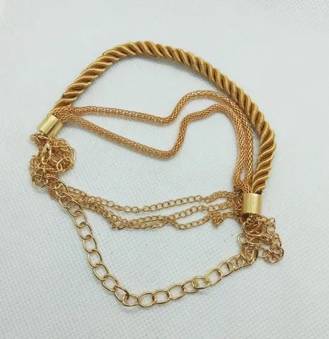 Pulseira Bracelete Multi Camadas Dourada  - Foto 3