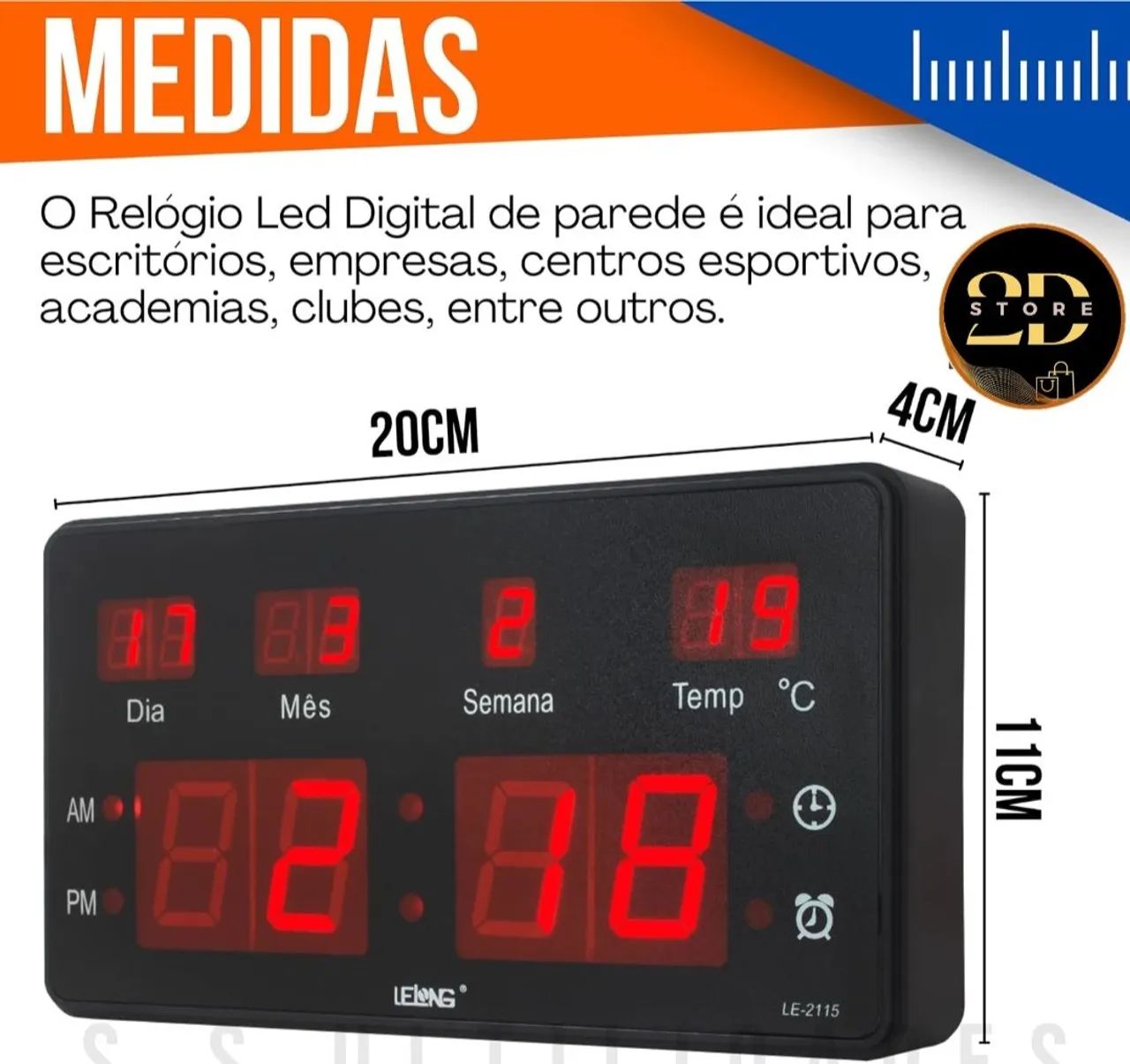 Relógio de Mesa Digital LED - Foto 4