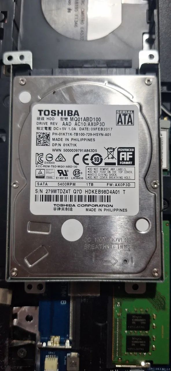 HD pra  notebook 1TB Toshiba SATA 