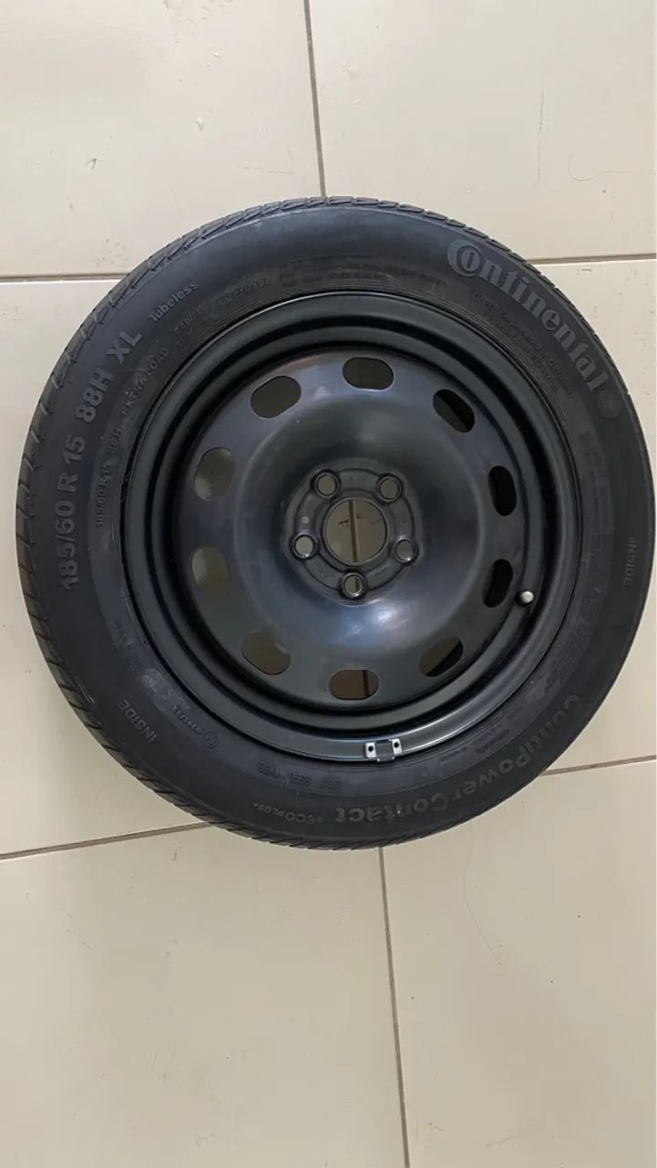 Pneus 185/60/R15 Step Estepe PowerContact Continental com Roda de Ferro de 15 Aço 5x100 - Foto 5
