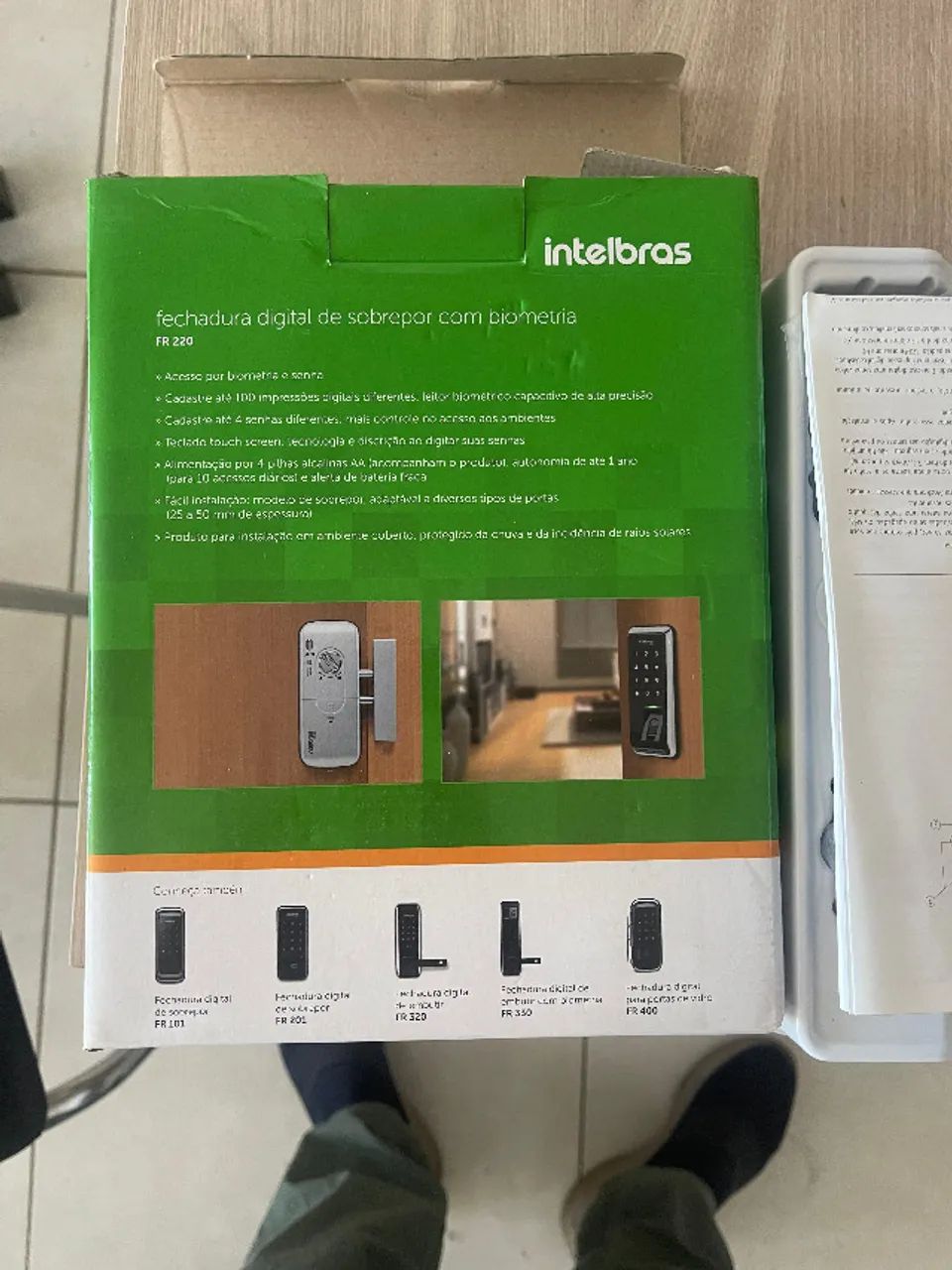 Fechadura De Sobrepor Digital E Senha Com Biometria Fr 220 Intelbras - Foto 4