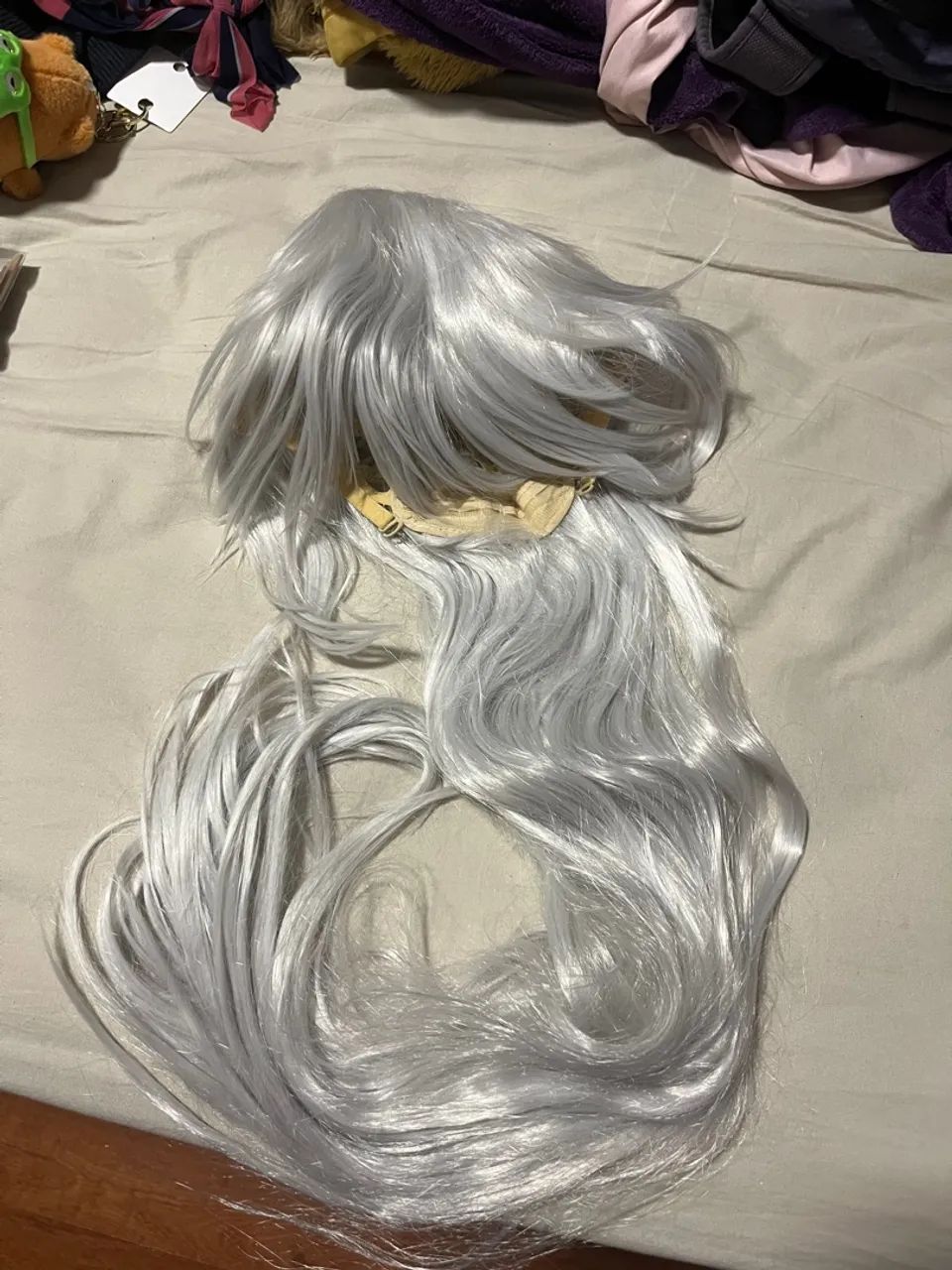 Peruca prateada/branca longa cosplay - Kogitsunemaru - Foto 2