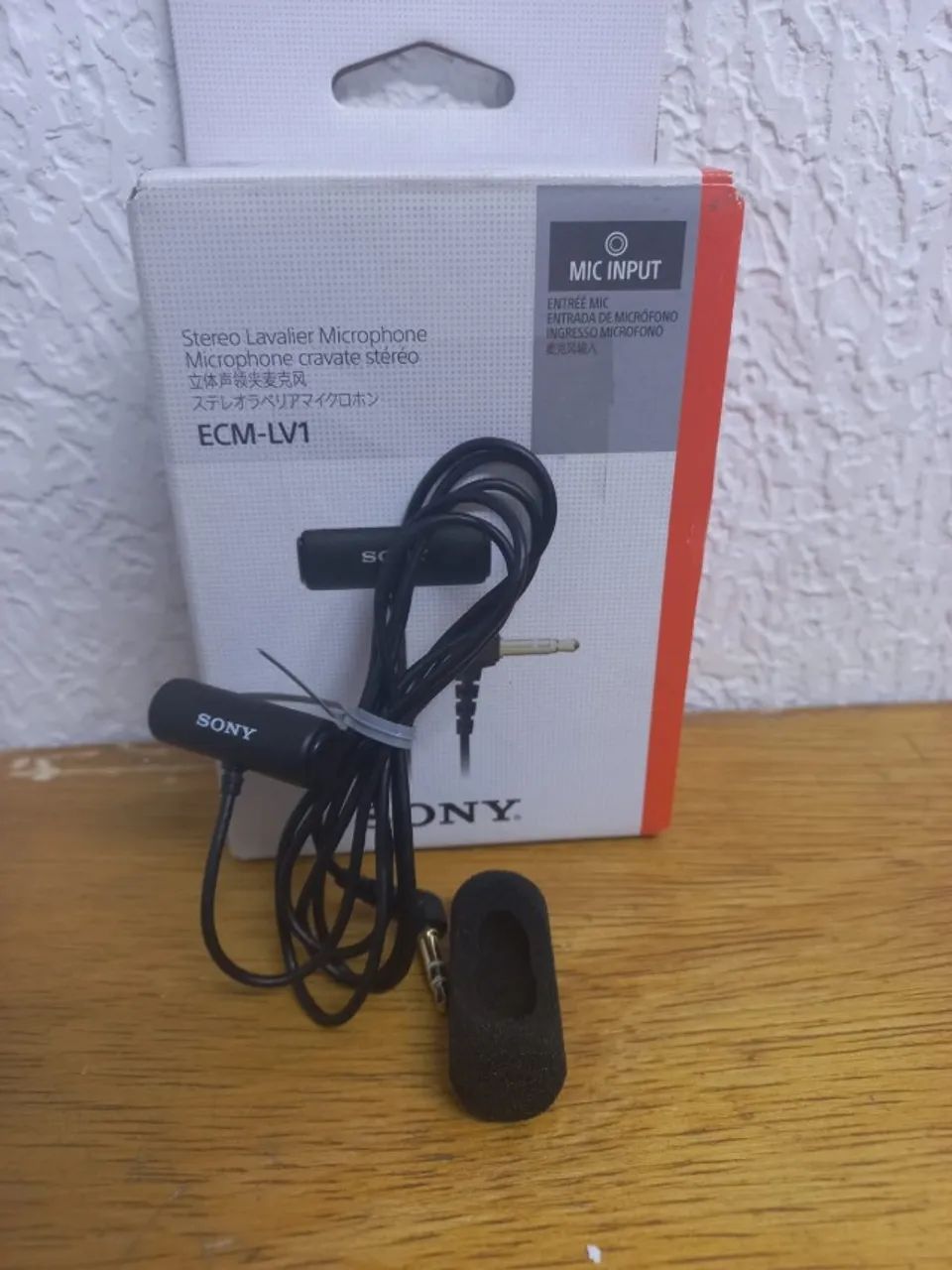 Microfone De Lapela Estéreo Sony Ecm-lv1 Preto