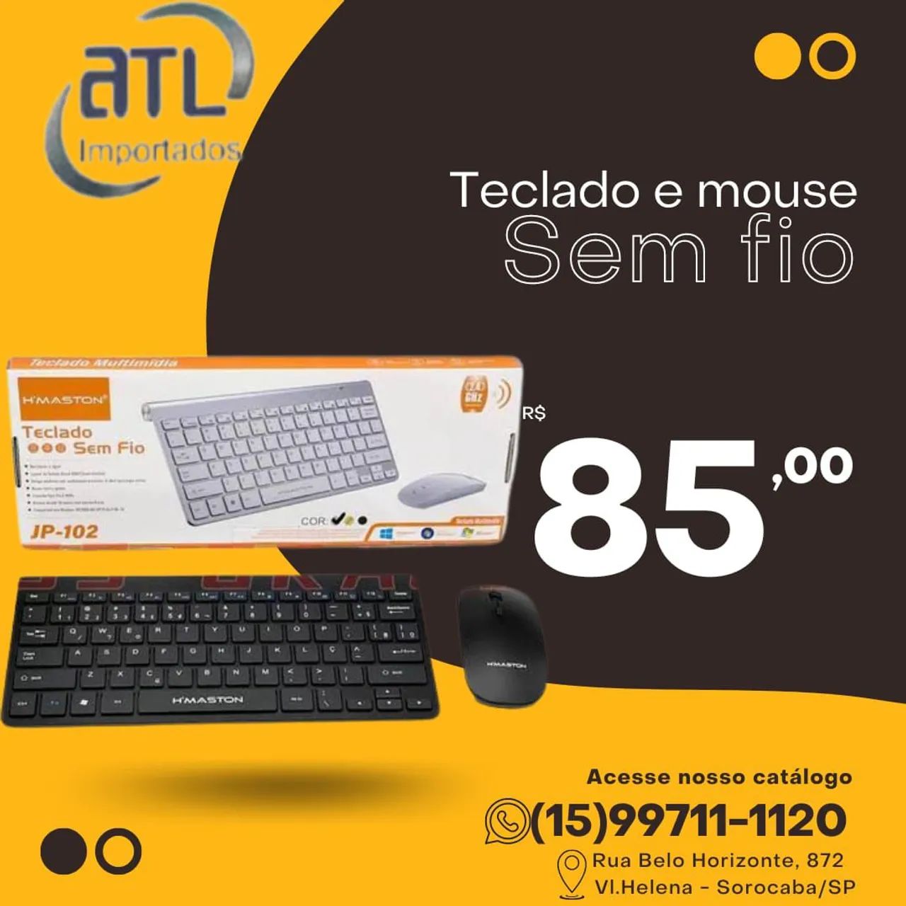 Teclado e mouse sem fio