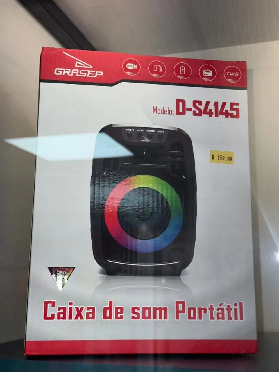 CAIXA DE SOM BLUETOOTH RGB 12W GRASEP