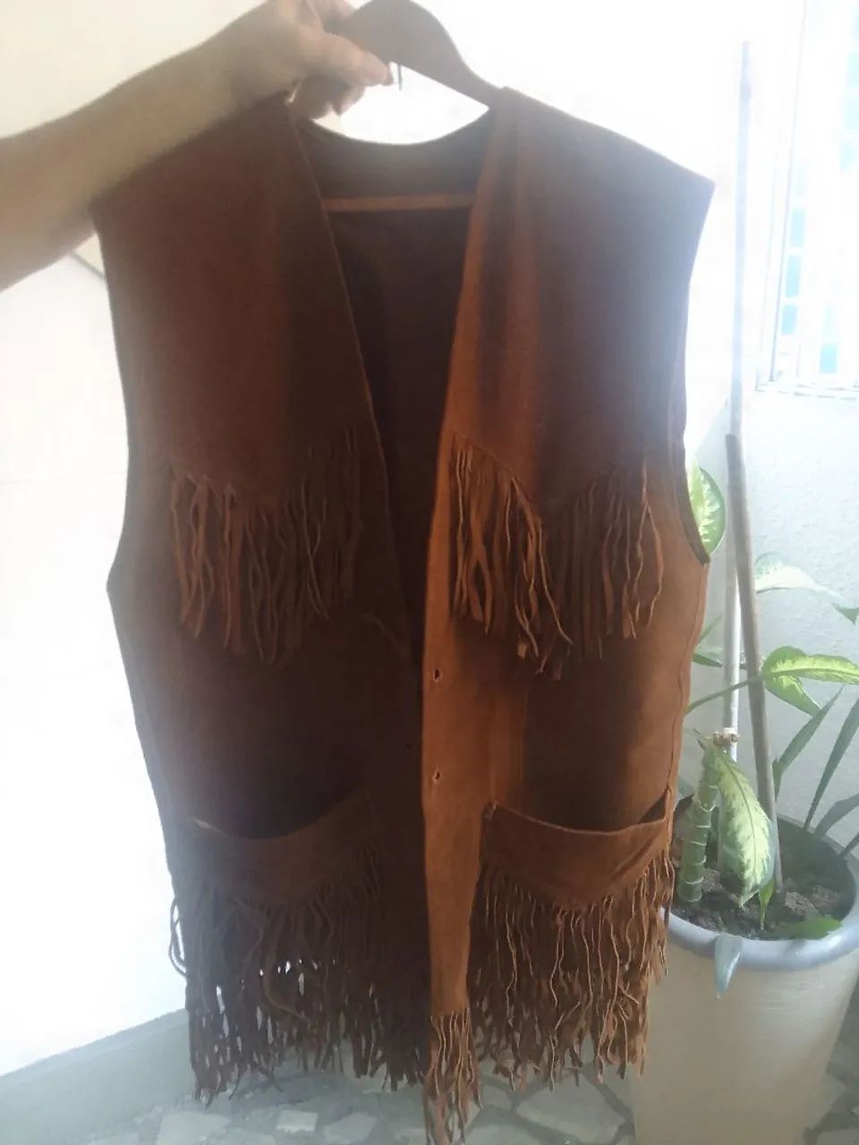 Jaqueta de couro  vintage comprido  - Foto 2